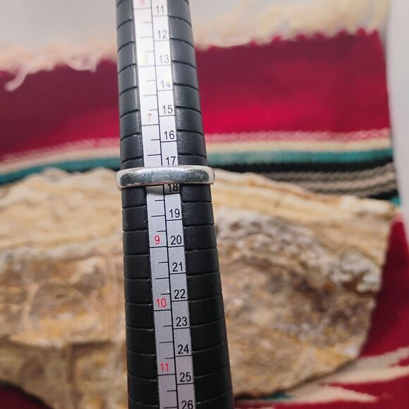 Southwest Sterling Silver Triple Stone Orange Spiny Oyster Ring Size 8 OOAK - Picture 5 of 6